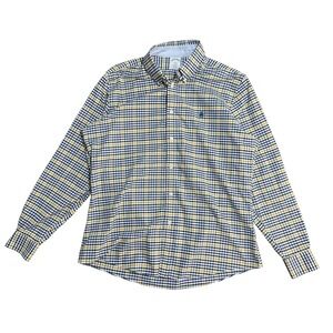 Brooks Brothers Shirt Button-Down Mens Large Blue Check Regent Non-Iron‎ Stretch